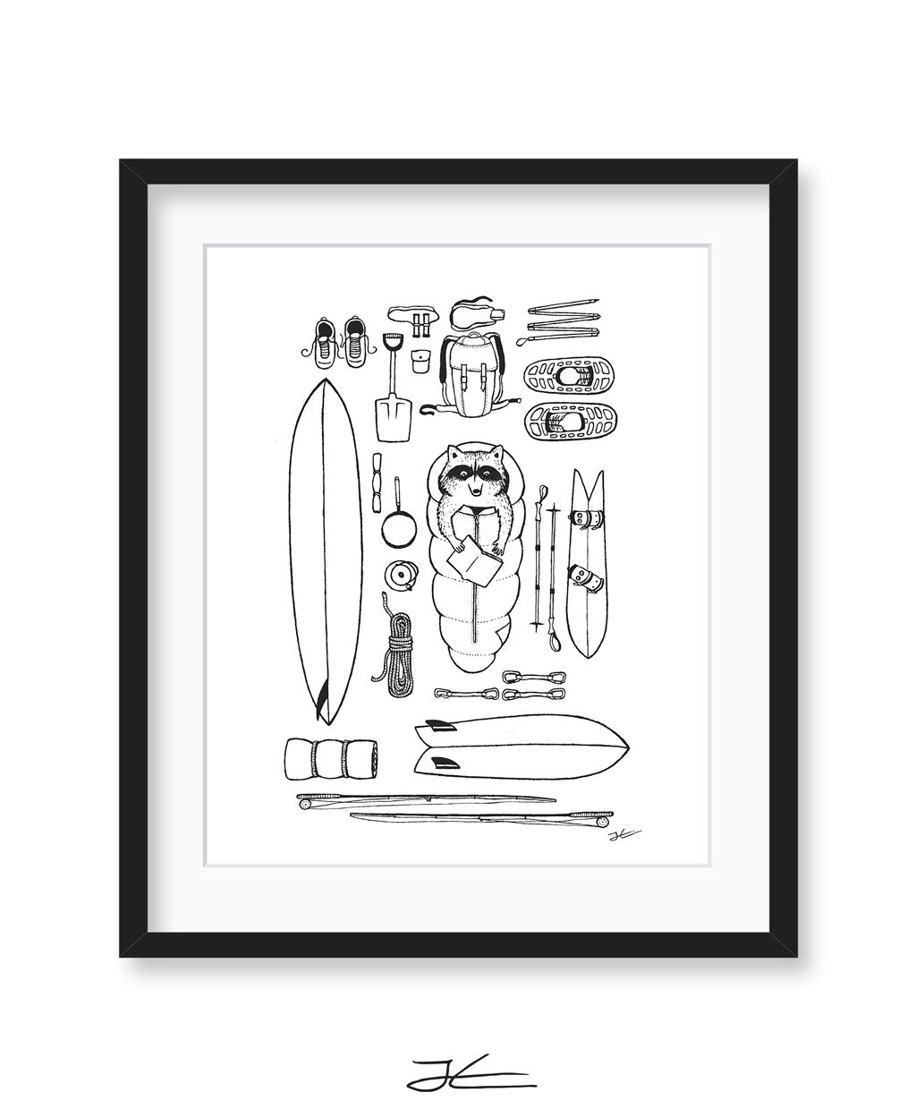 Raccoon Adventure - Print/ Framed Print