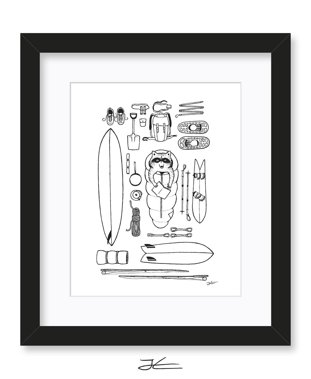 Raccoon Adventure - Print/ Framed Print