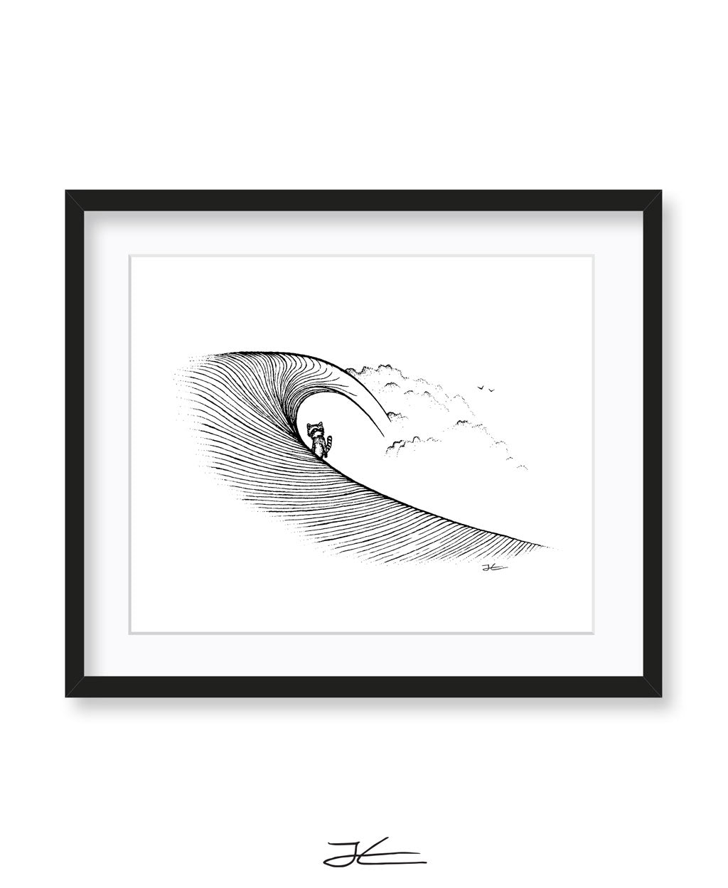 Raccoon Barrel - Print/ Framed Print