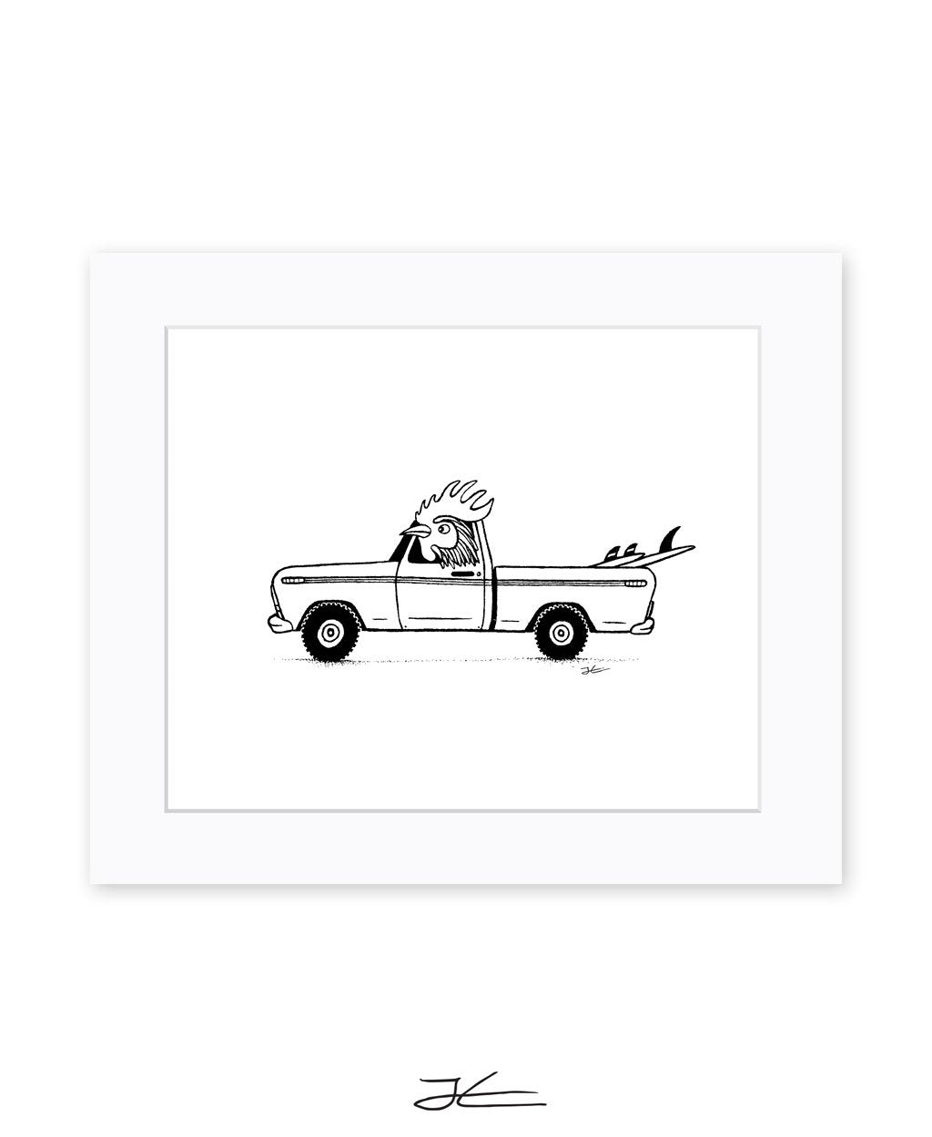 Inktober Rooster - Print/ Framed Print