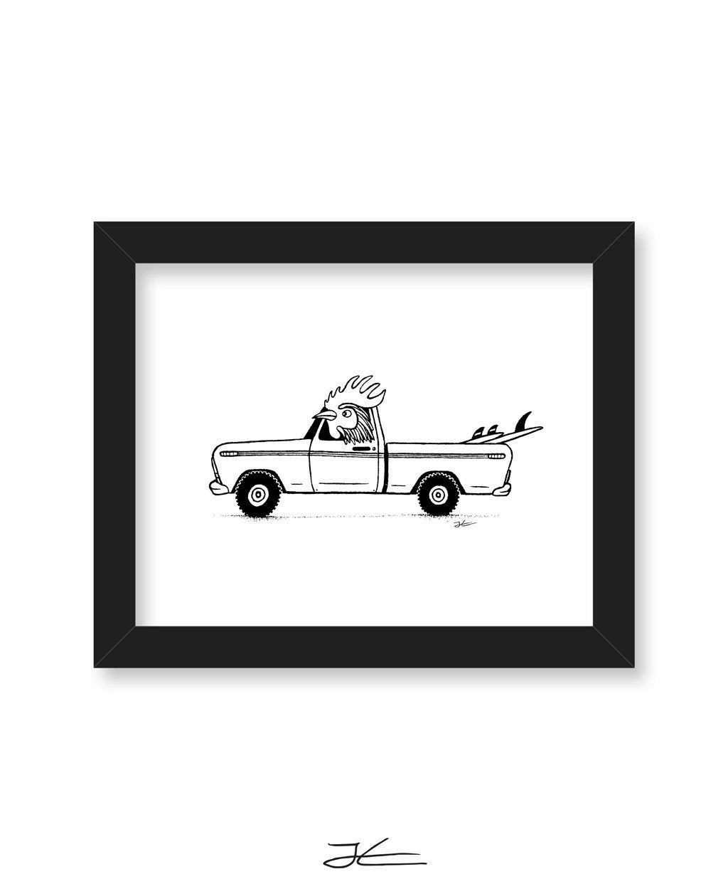 Inktober Rooster - Print/ Framed Print