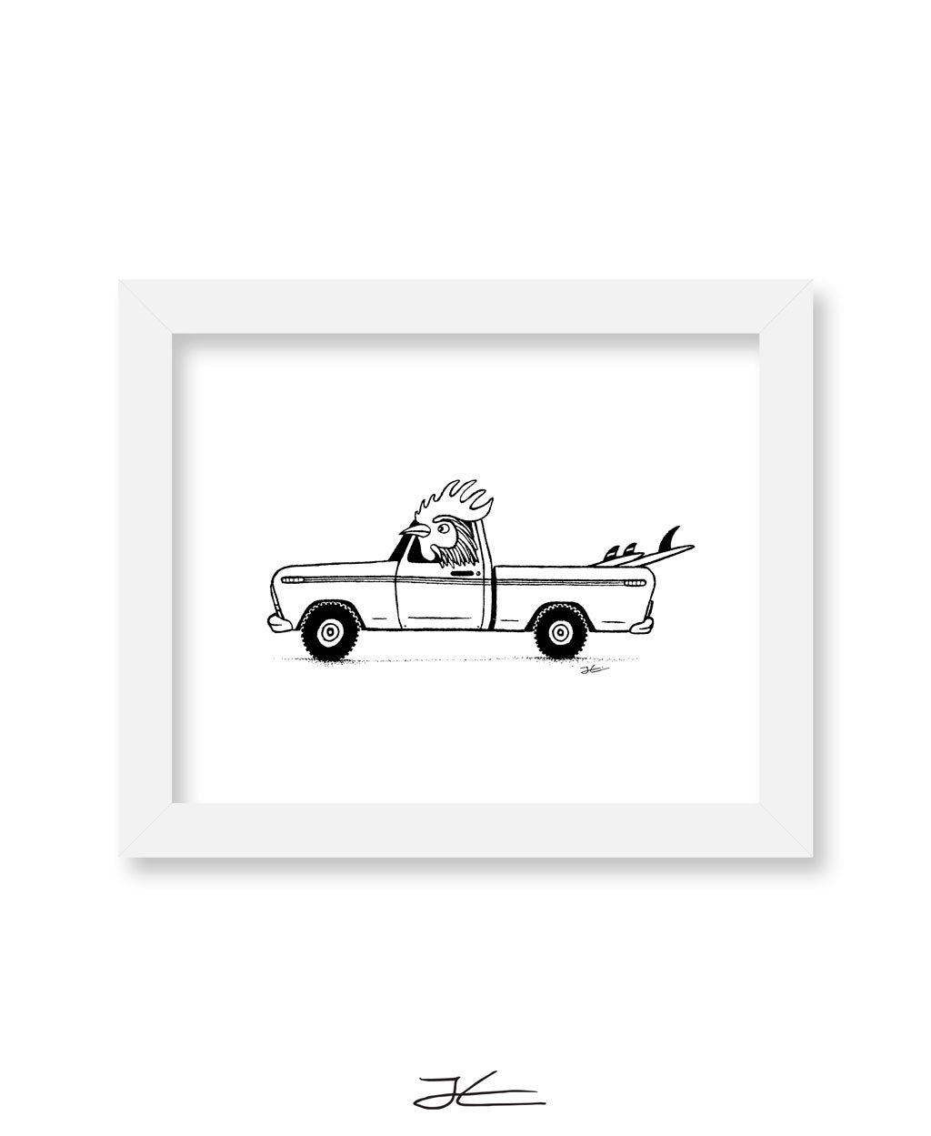 Inktober Rooster - Print/ Framed Print
