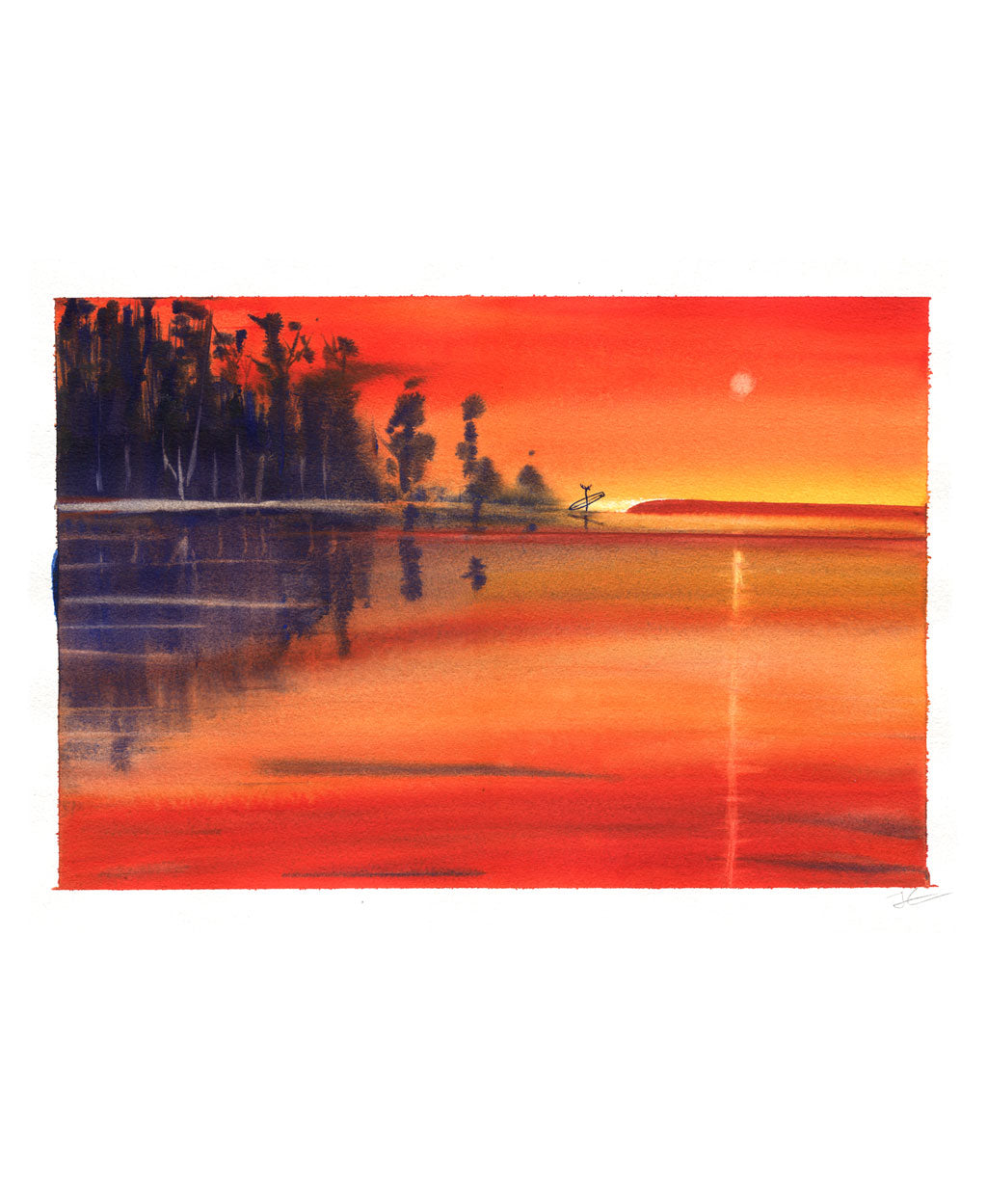 Sandbar. Original signed illustration