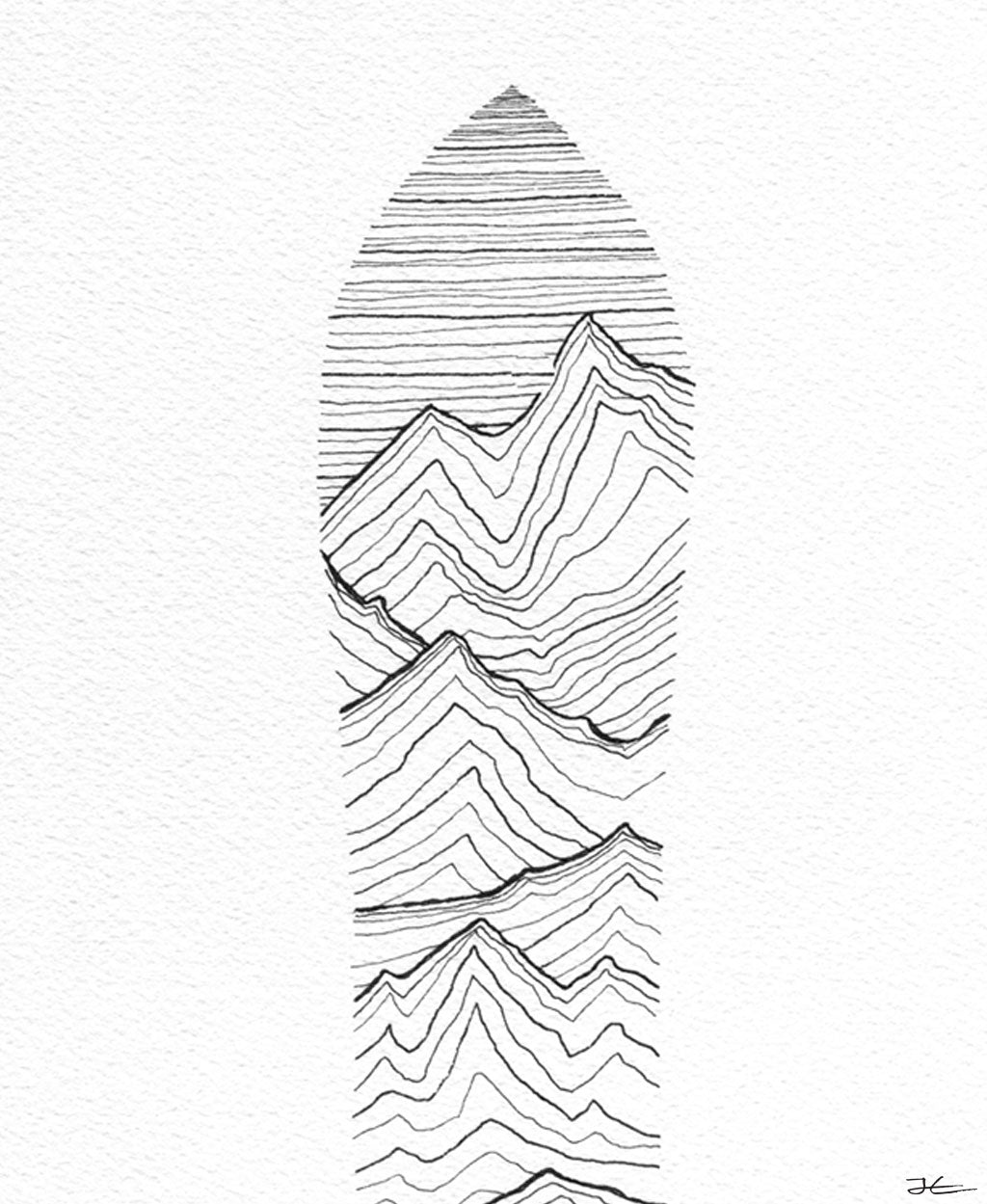 Snow Lines. Original signed illustration - SOLD OUT