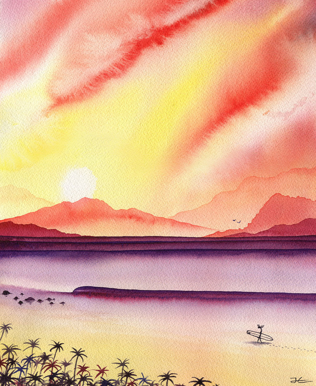 Sunset Surfing - Print/ Framed Print