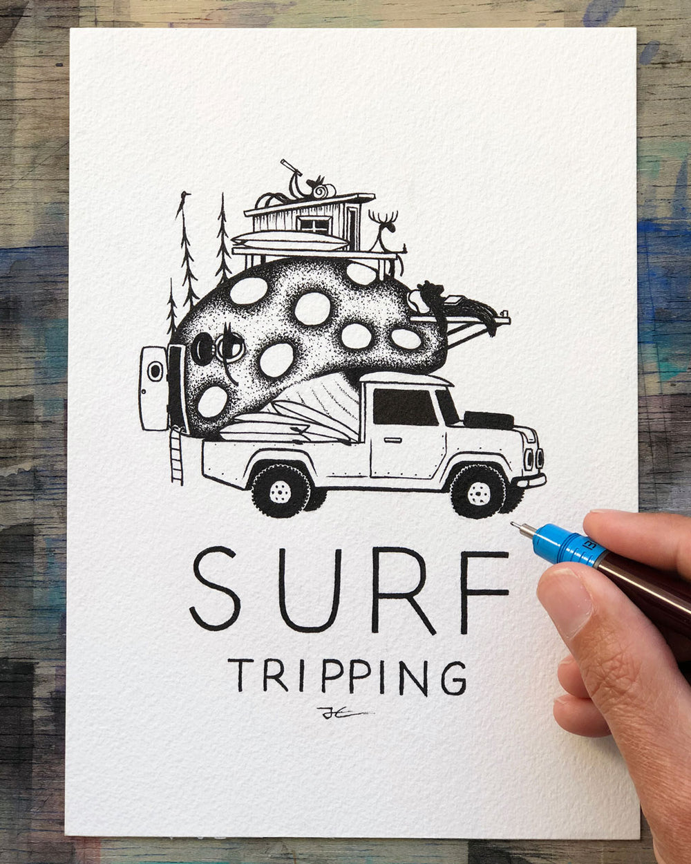 Surf Tripping. Original illustration - SOLD OUT