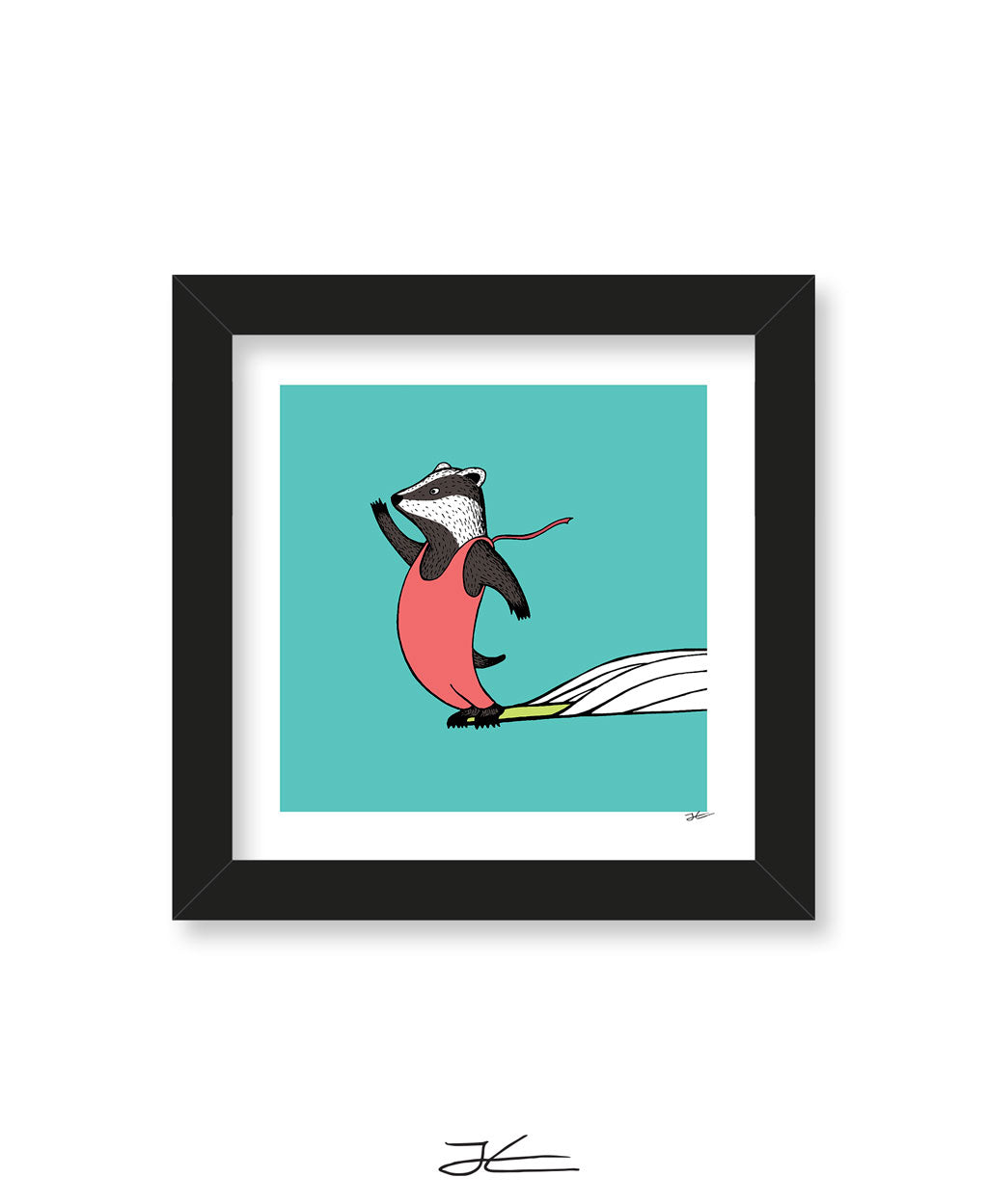 Surfing Badger - Print/ Framed Print