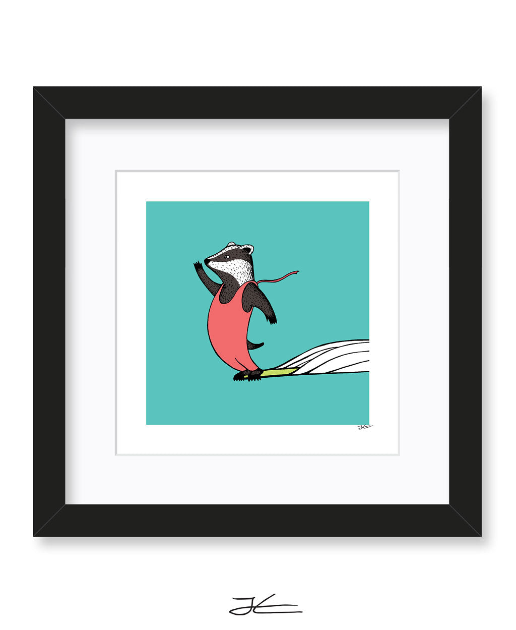 Surfing Badger - Print/ Framed Print