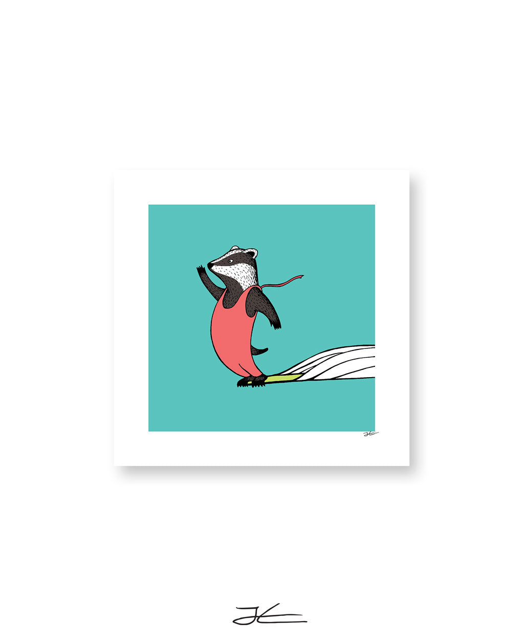 Surfing Badger - Print/ Framed Print