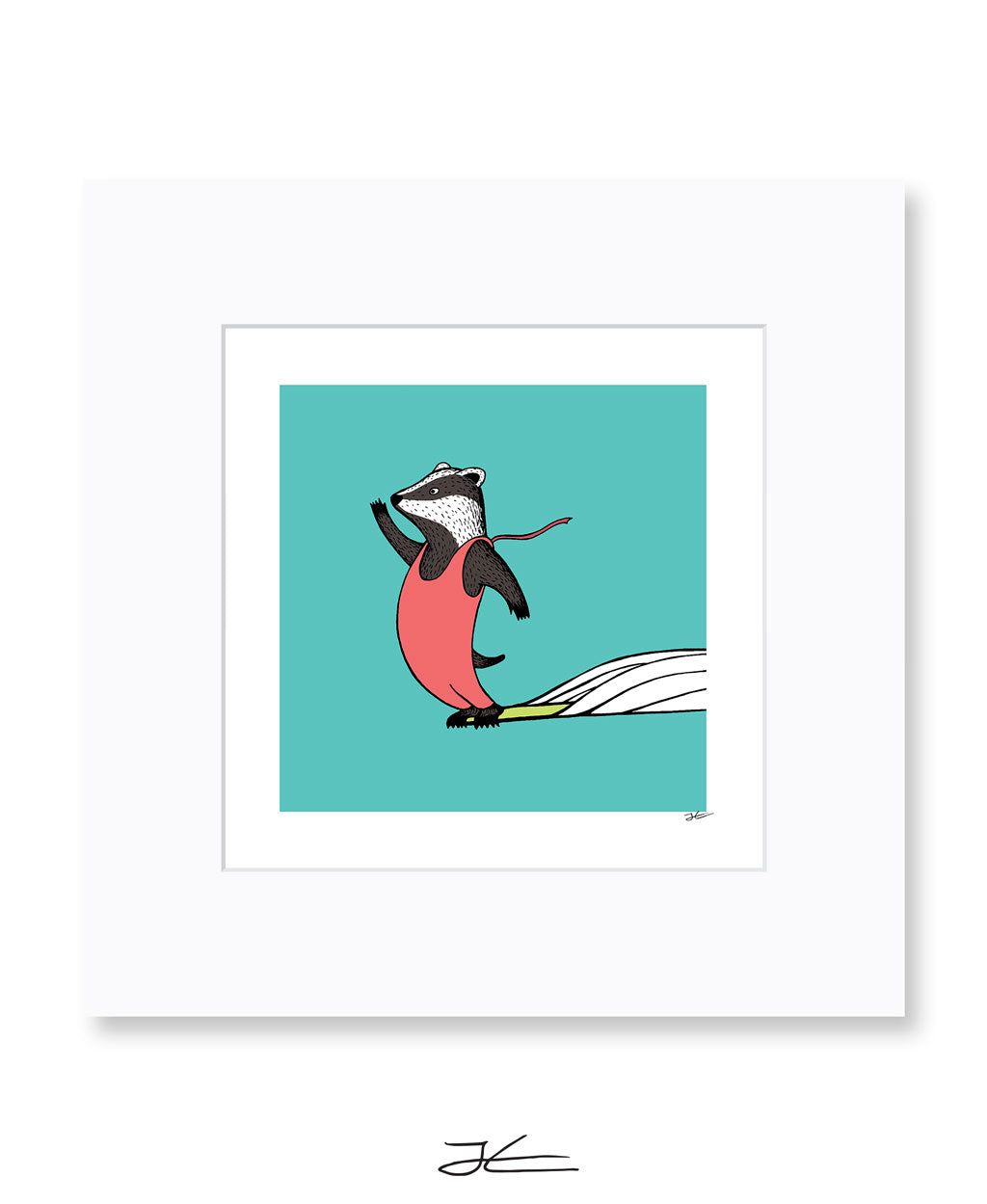 Surfing Badger - Print/ Framed Print
