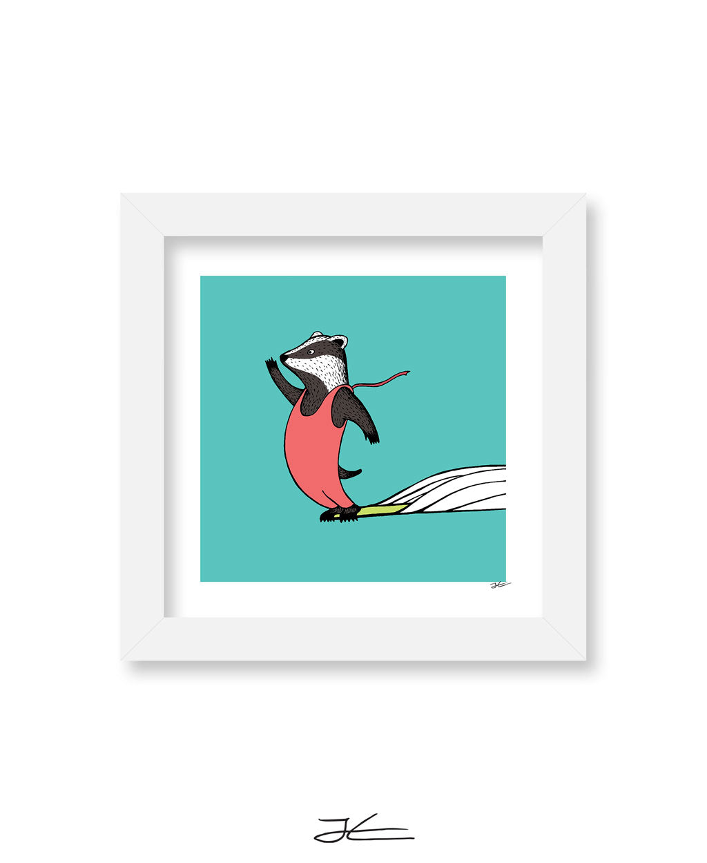 Surfing Badger - Print/ Framed Print