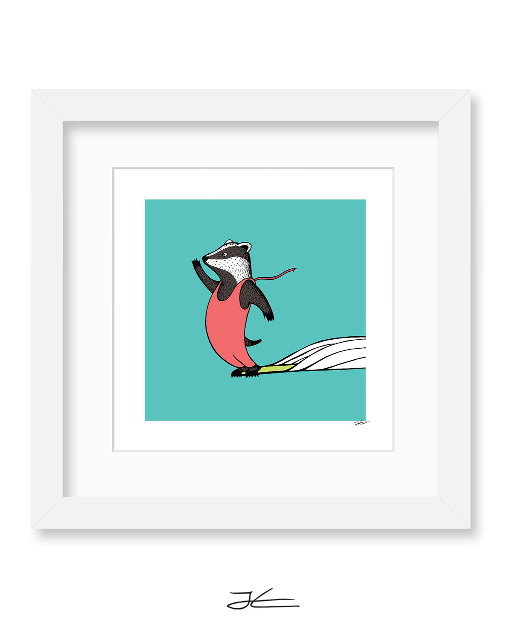Surfing Badger - Print/ Framed Print