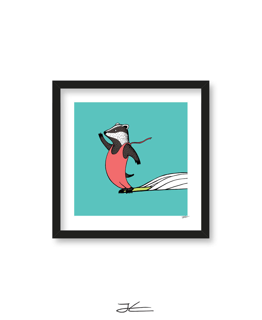 Surfing Badger - Print/ Framed Print