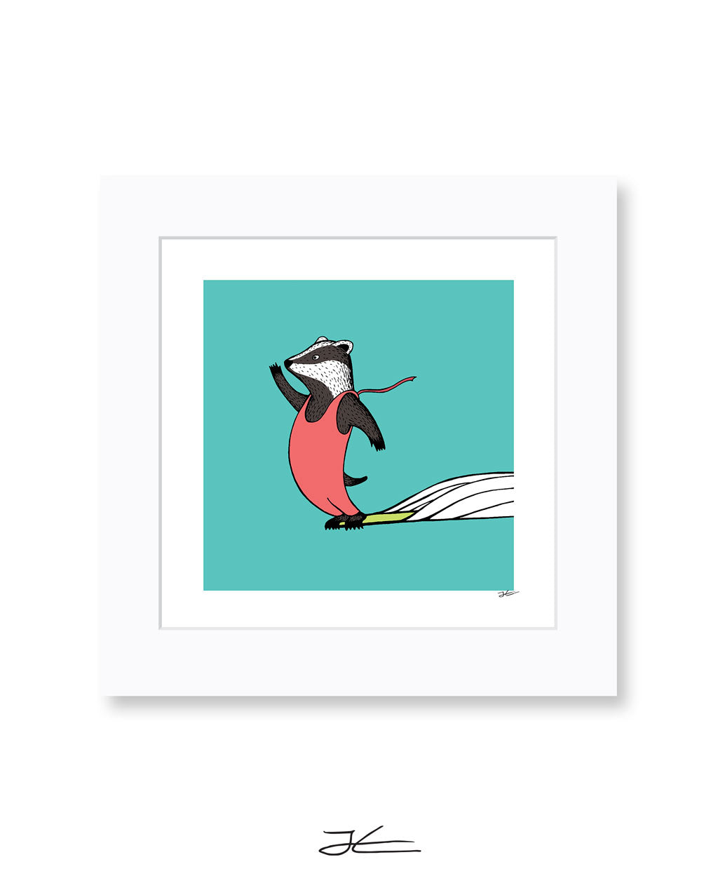 Surfing Badger - Print/ Framed Print