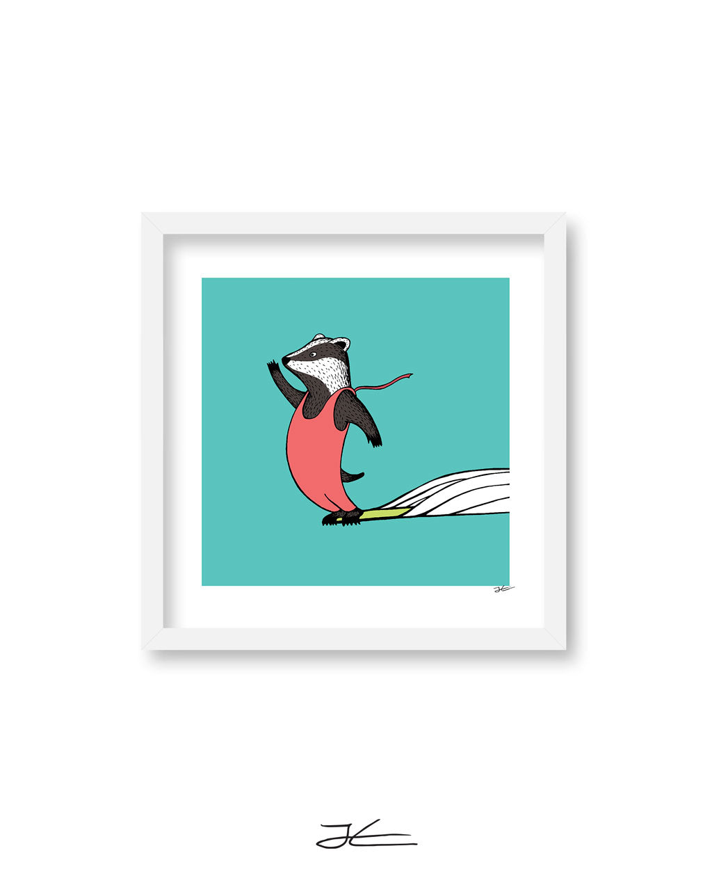 Surfing Badger - Print/ Framed Print