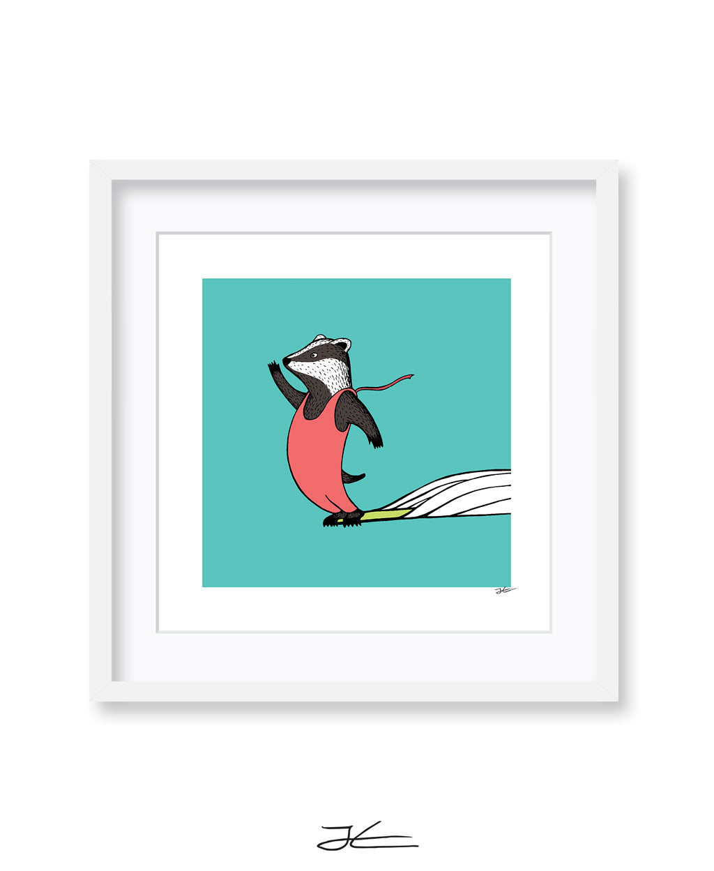 Surfing Badger - Print/ Framed Print