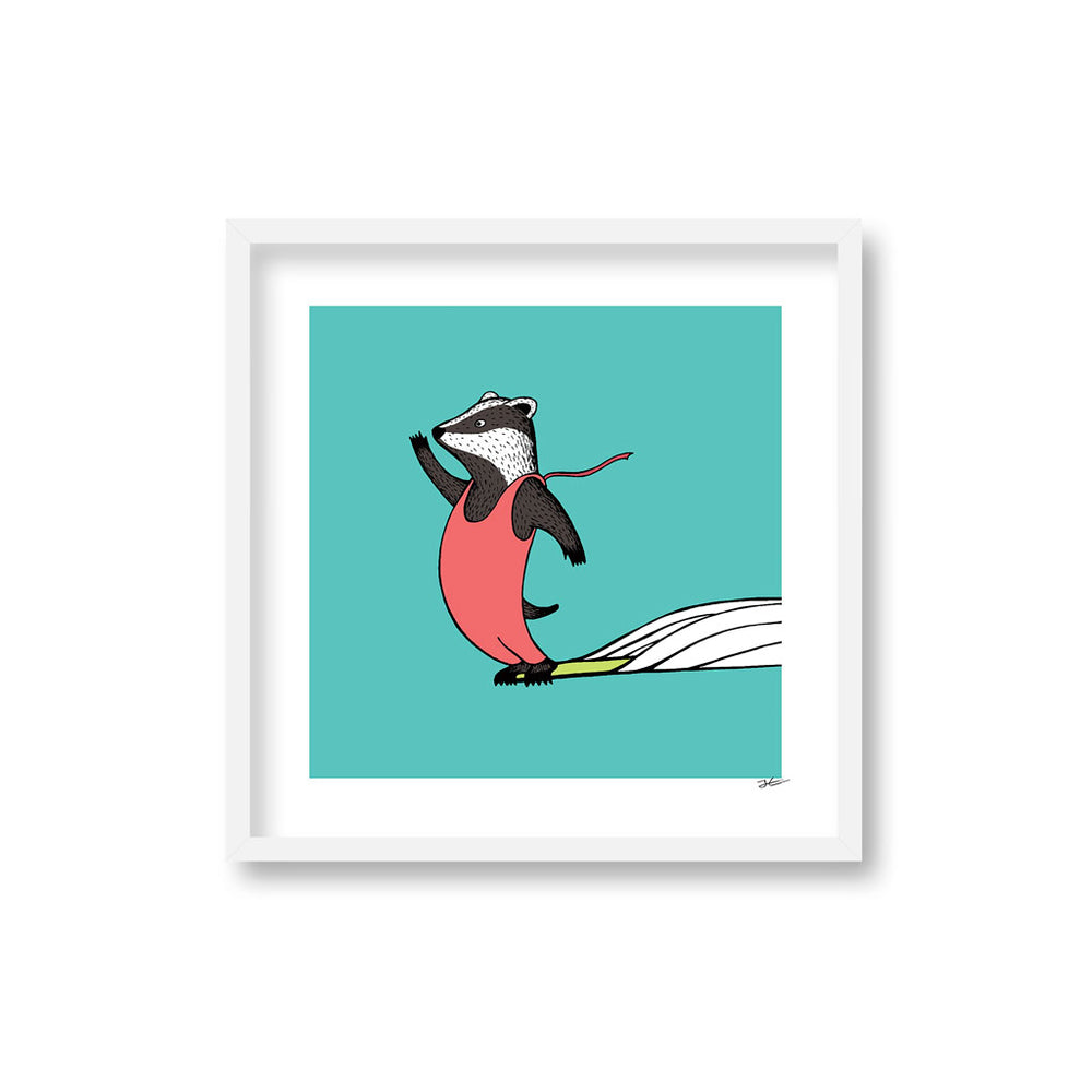 
                  
                    Surfing Badger - Print/ Framed Print
                  
                