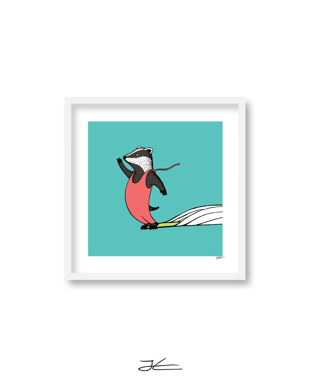 Surfing Badger - Print/ Framed Print