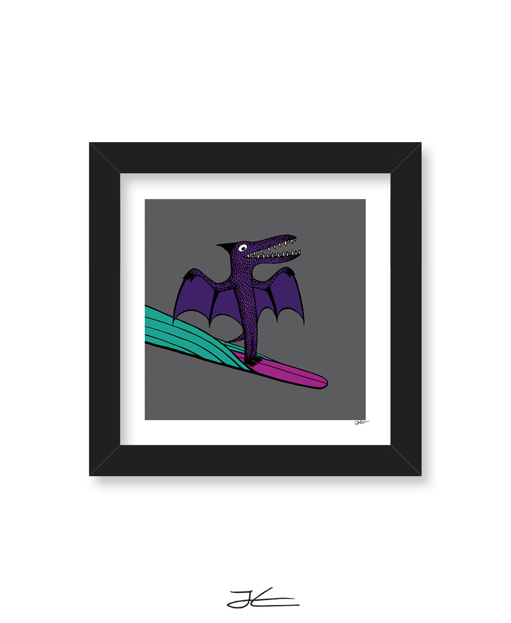 Surfing Dinosaur - Print/ Framed Print