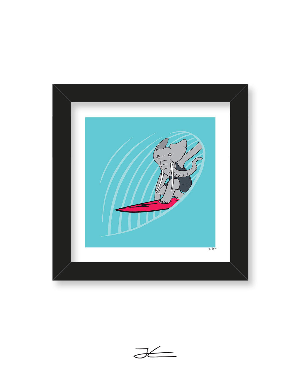 Surfing Elephant - Print/ Framed Print