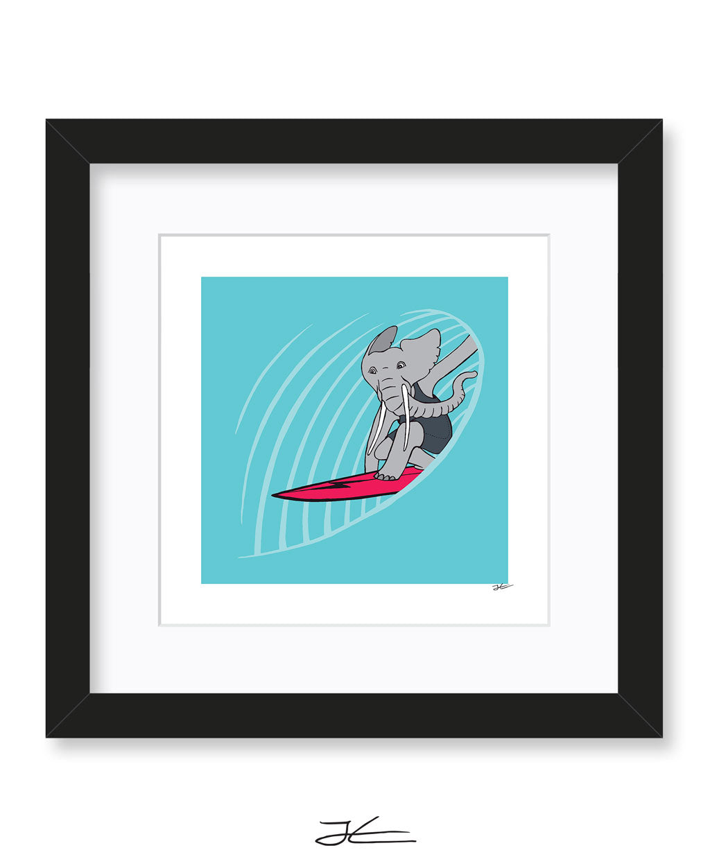Surfing Elephant - Print/ Framed Print