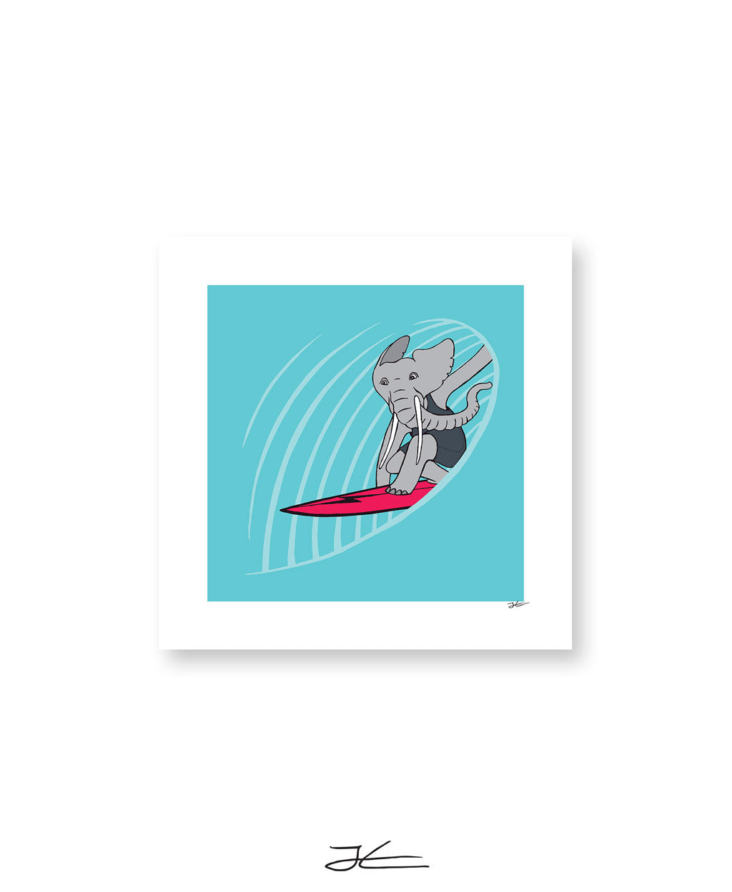 Surfing Elephant - Print/ Framed Print