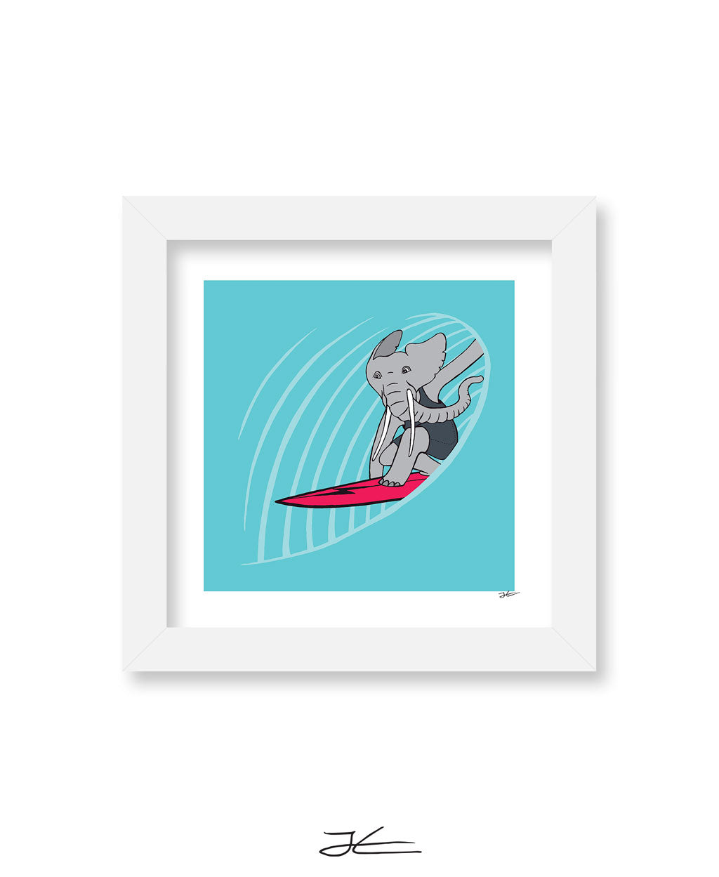 Surfing Elephant - Print/ Framed Print