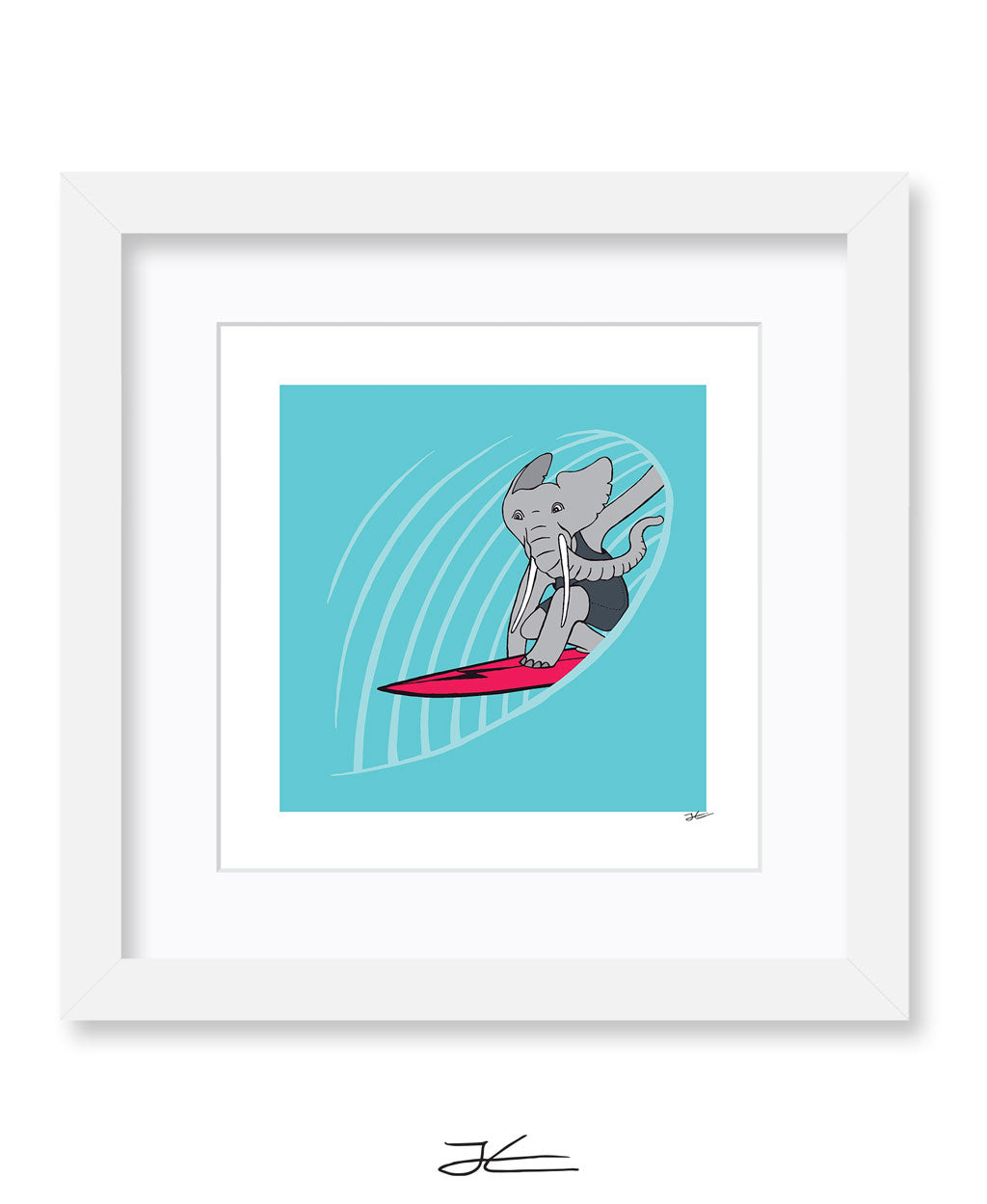 Surfing Elephant - Print/ Framed Print