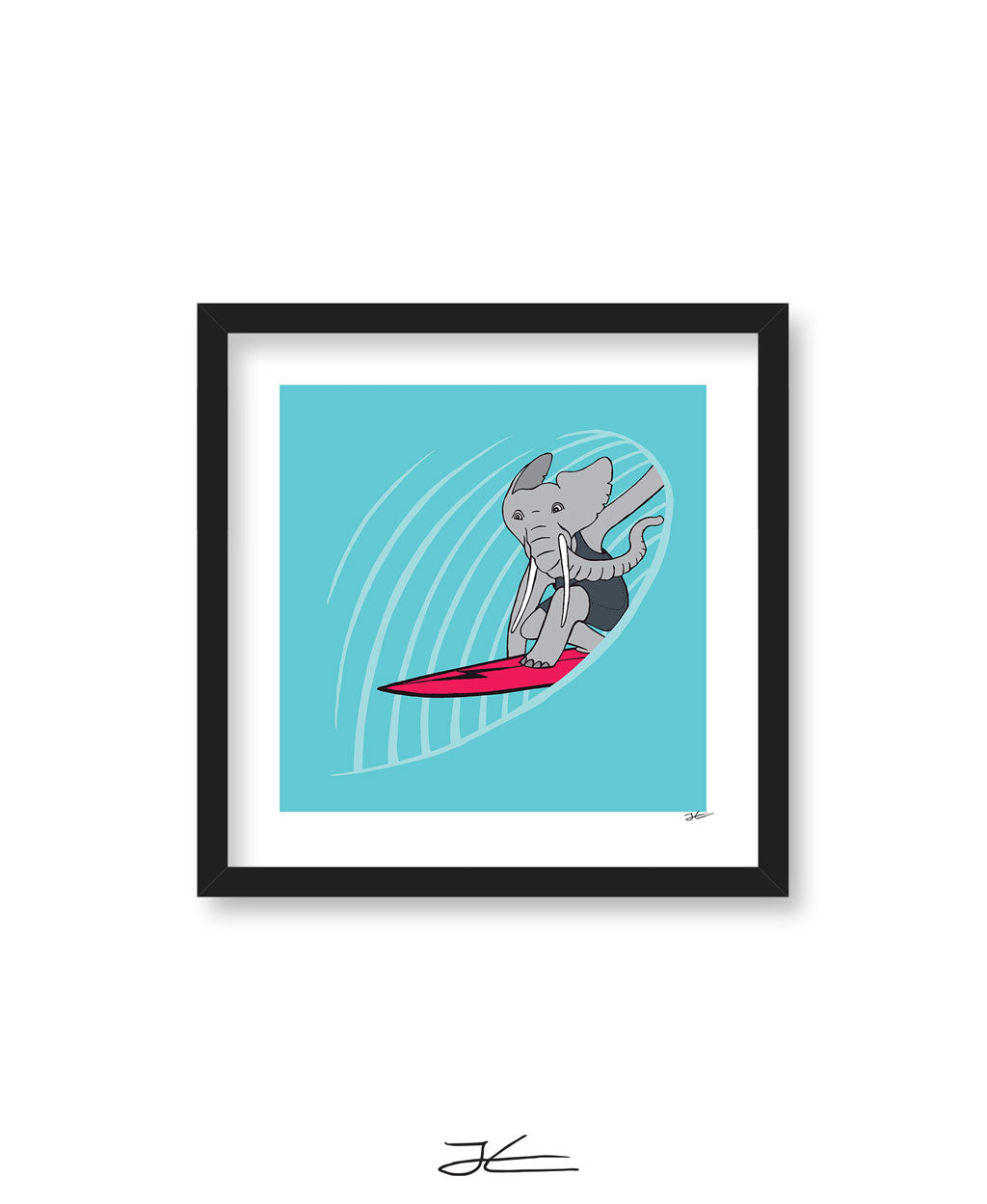 Surfing Elephant - Print/ Framed Print