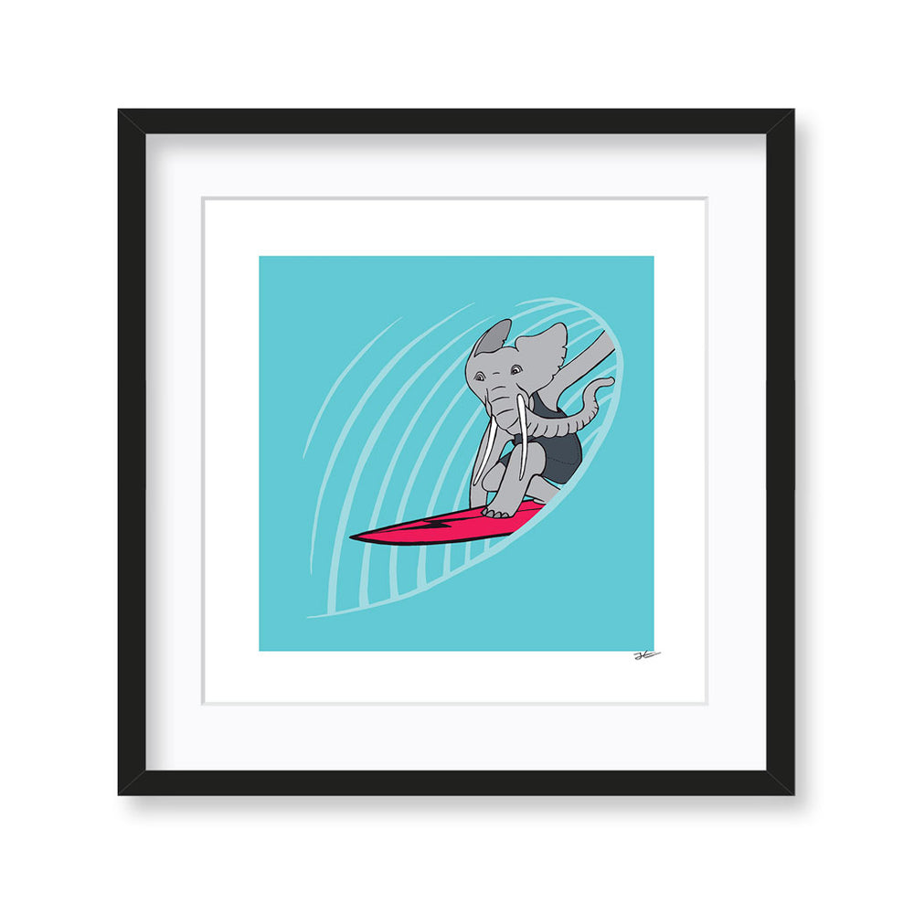 
                  
                    Surfing Elephant - Print/ Framed Print
                  
                