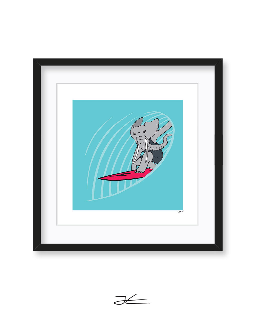 Surfing Elephant - Print/ Framed Print