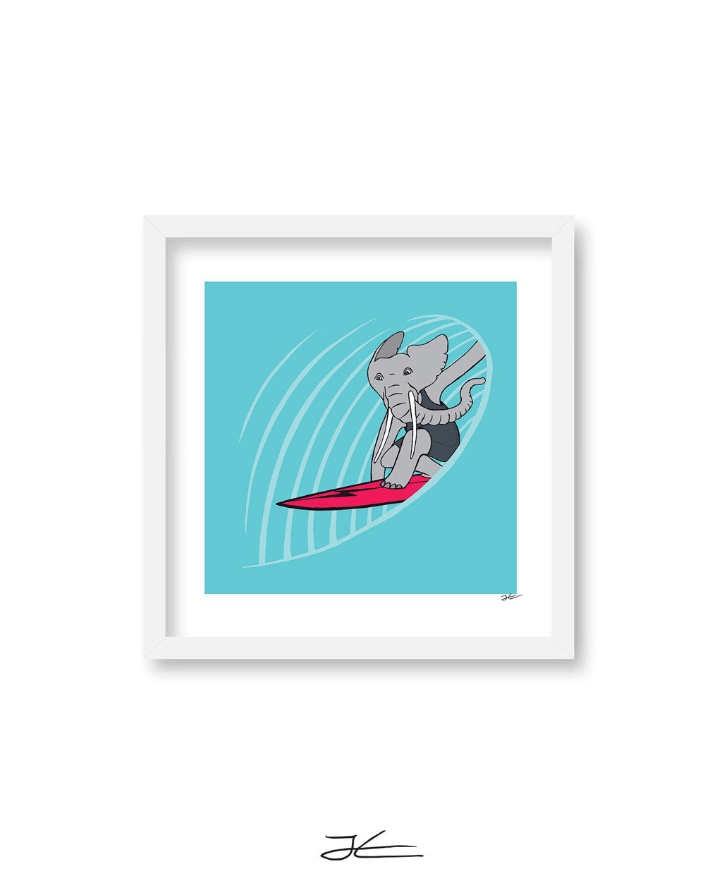 Surfing Elephant - Print/ Framed Print