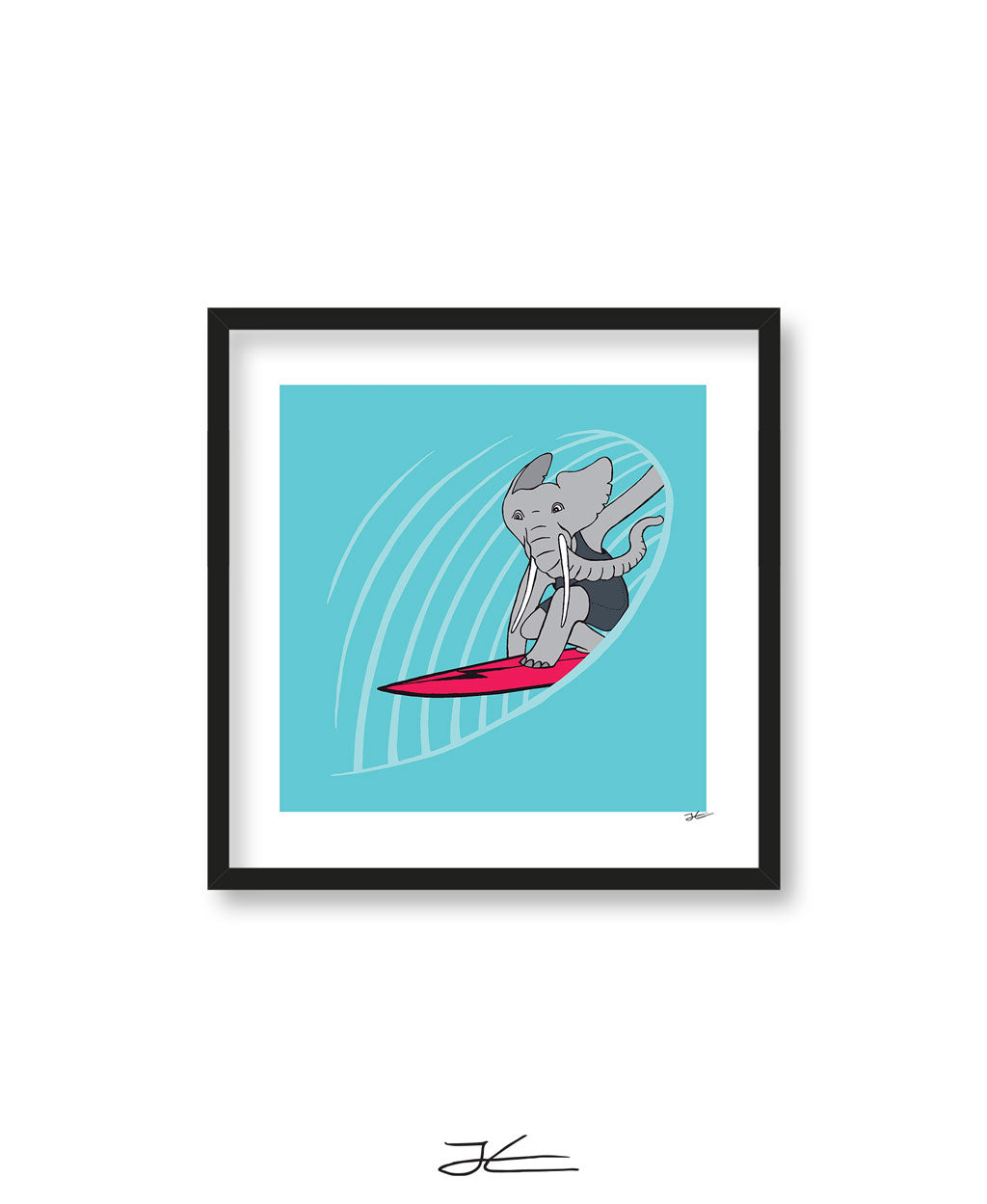 Surfing Elephant - Print/ Framed Print