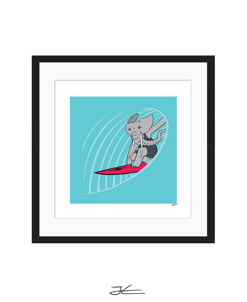 Surfing Elephant - Print/ Framed Print