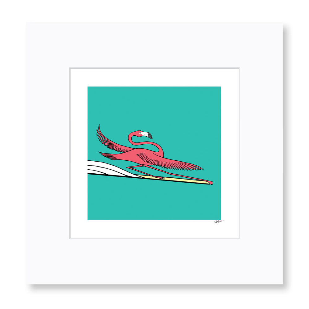 
                  
                    Surfing Flamingo - Print/ Framed Print
                  
                