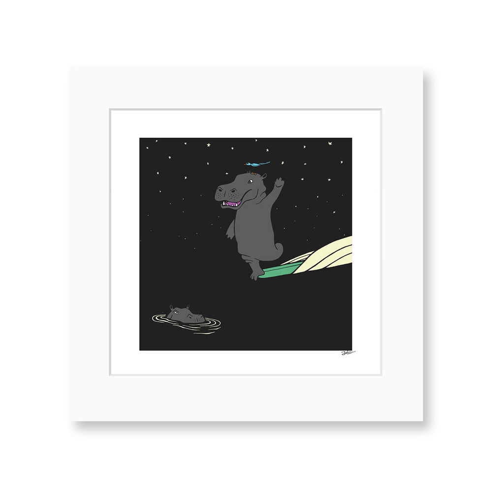 
                  
                    Surfing Hippo - Print/ Framed Print
                  
                
