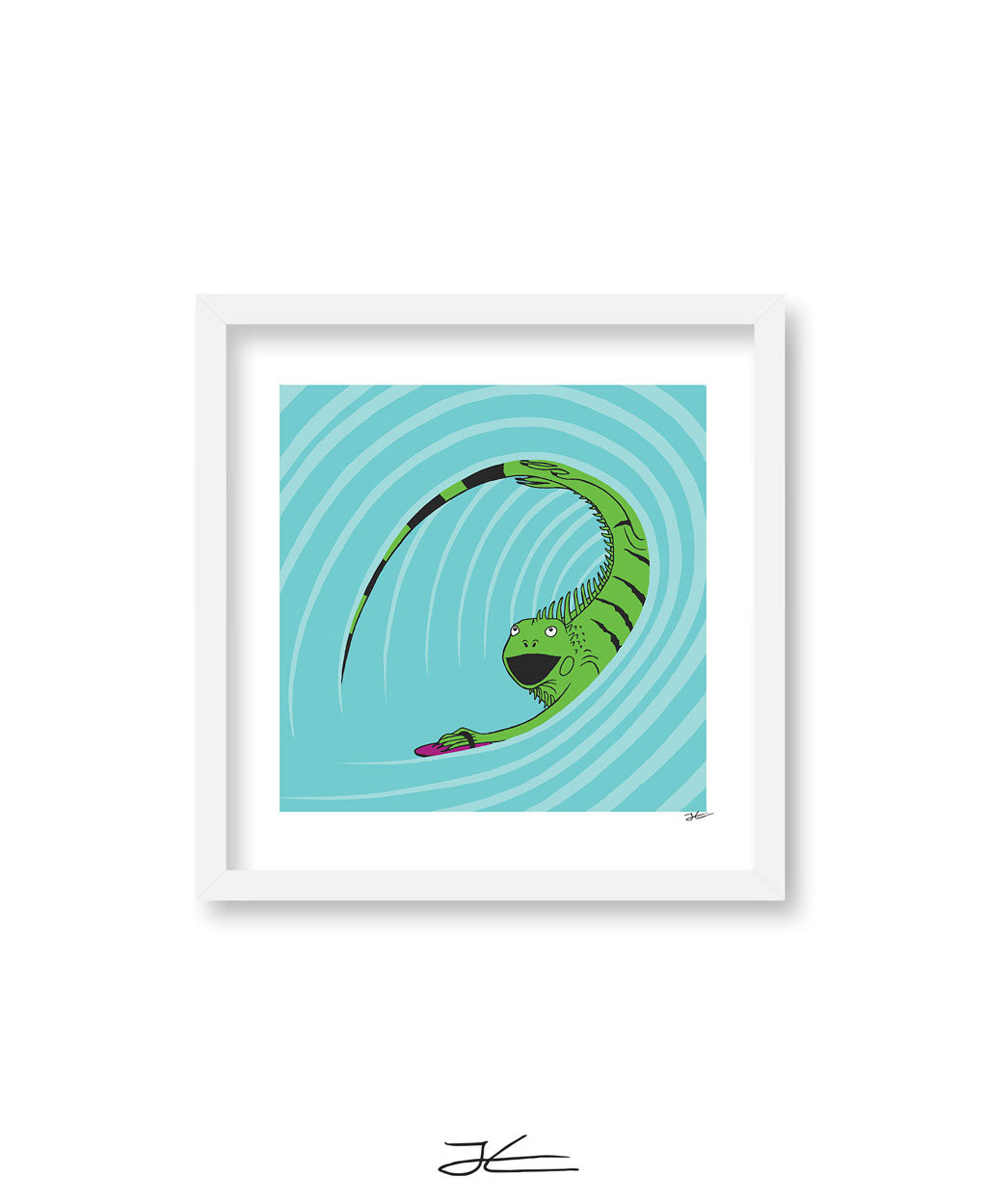 Surfing Iguana - Print/ Framed Print
