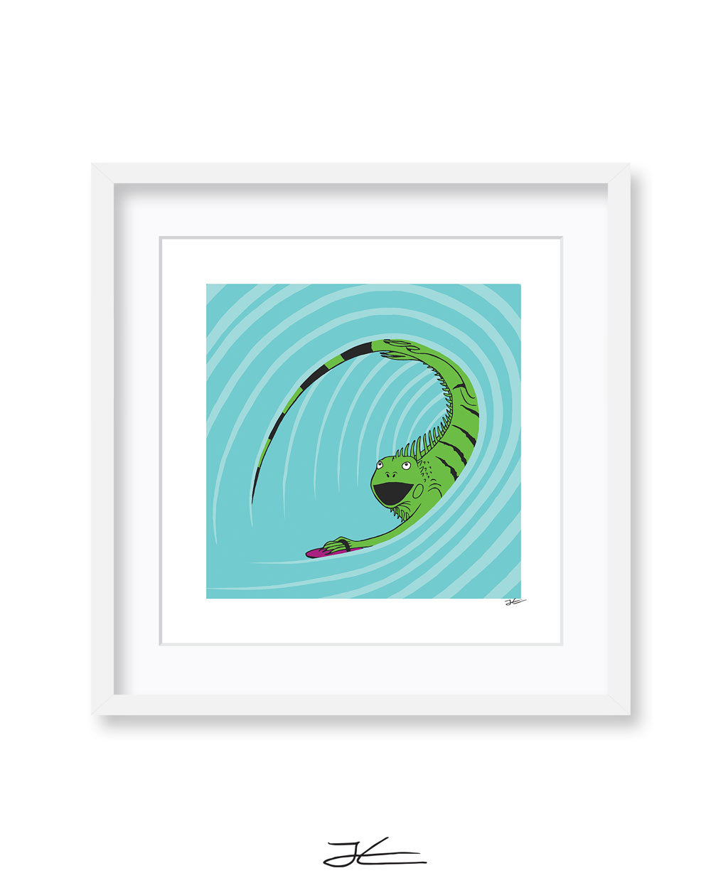 Surfing Iguana - Print/ Framed Print