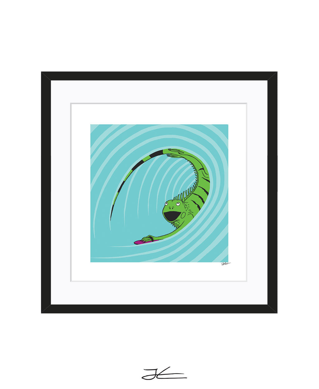 Surfing Iguana - Print/ Framed Print