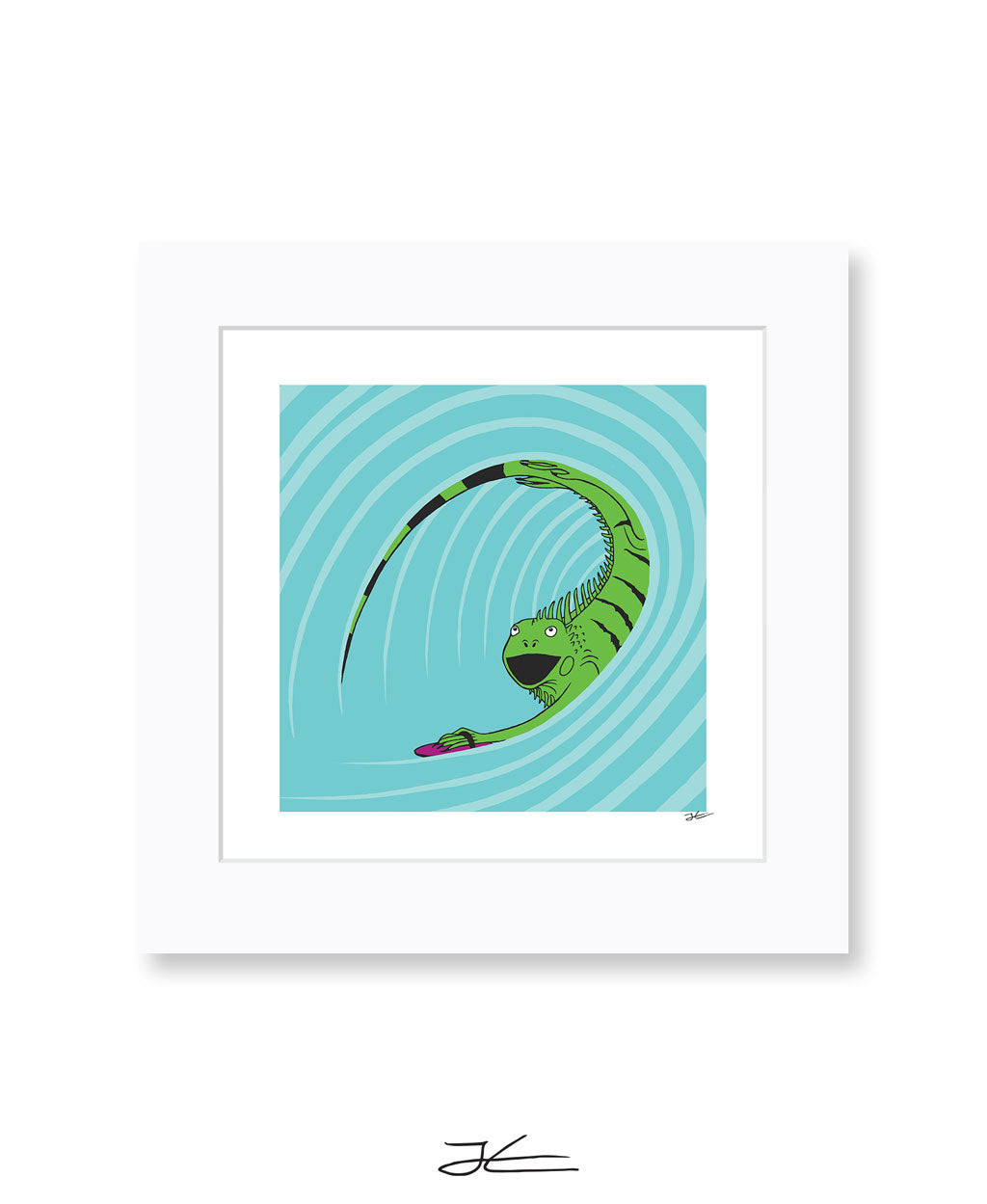 Surfing Iguana - Print/ Framed Print