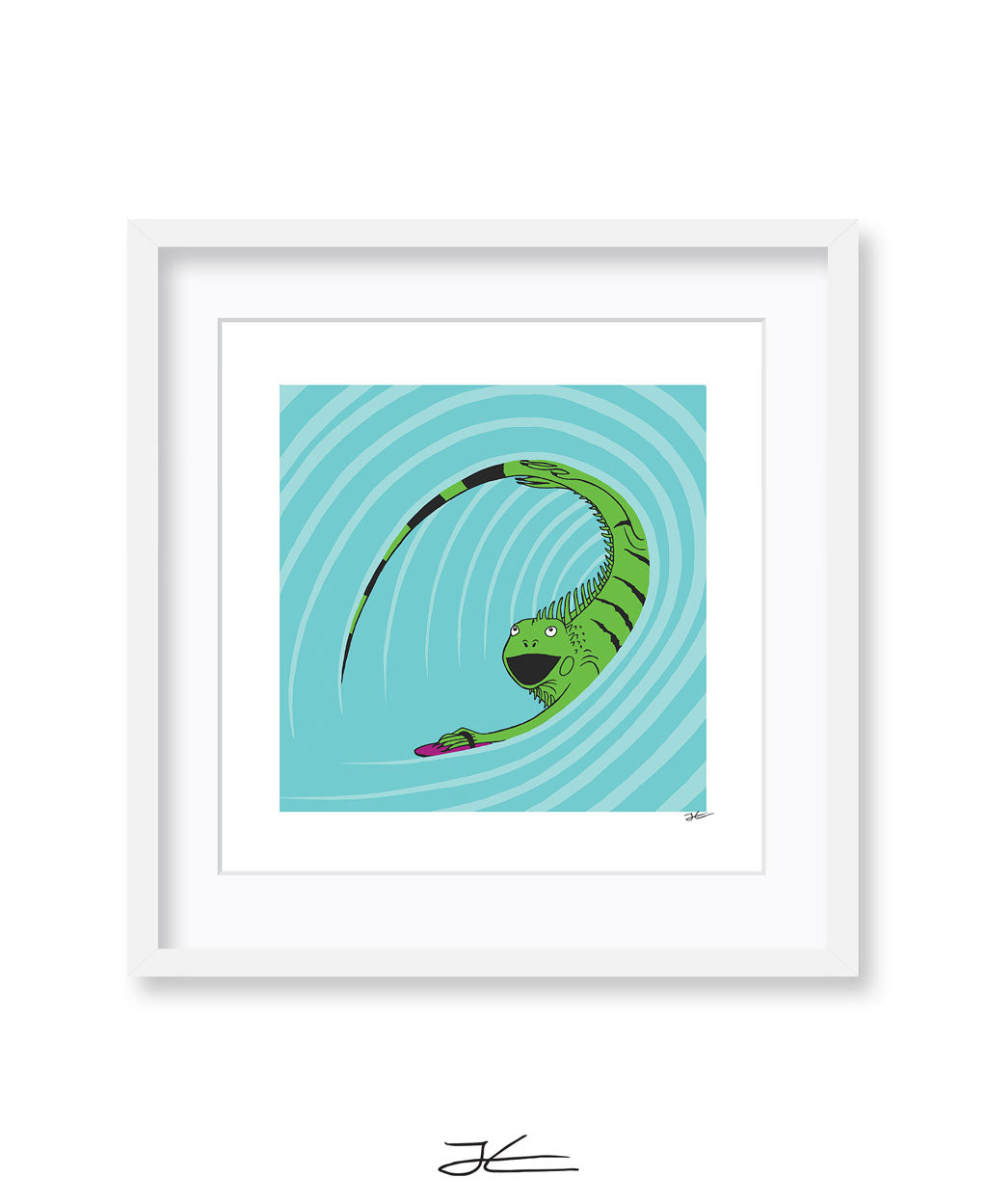 Surfing Iguana - Print/ Framed Print