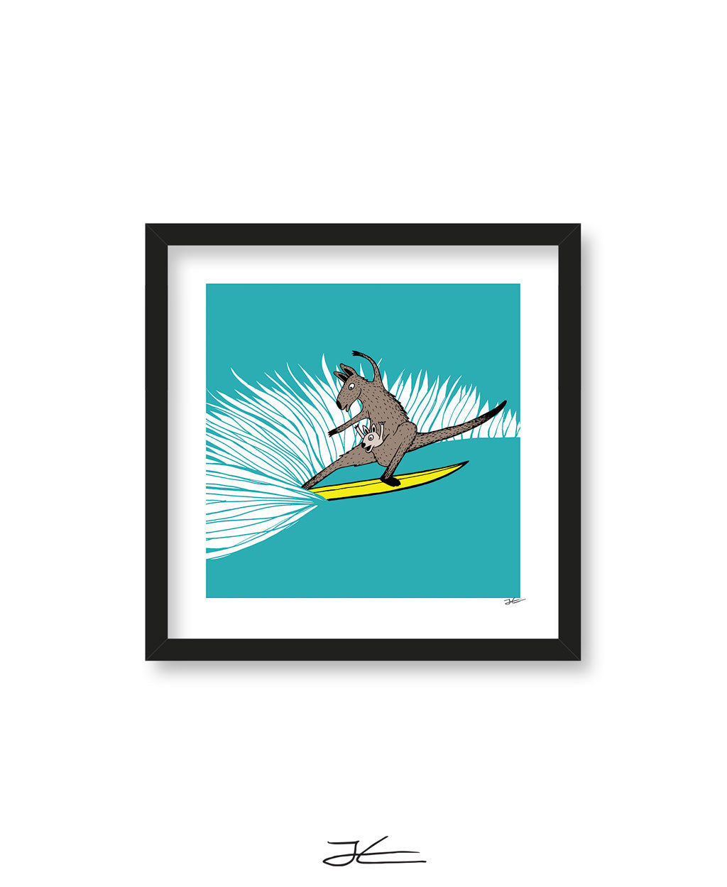 Surfing Kangaroo - Print/ Framed Print