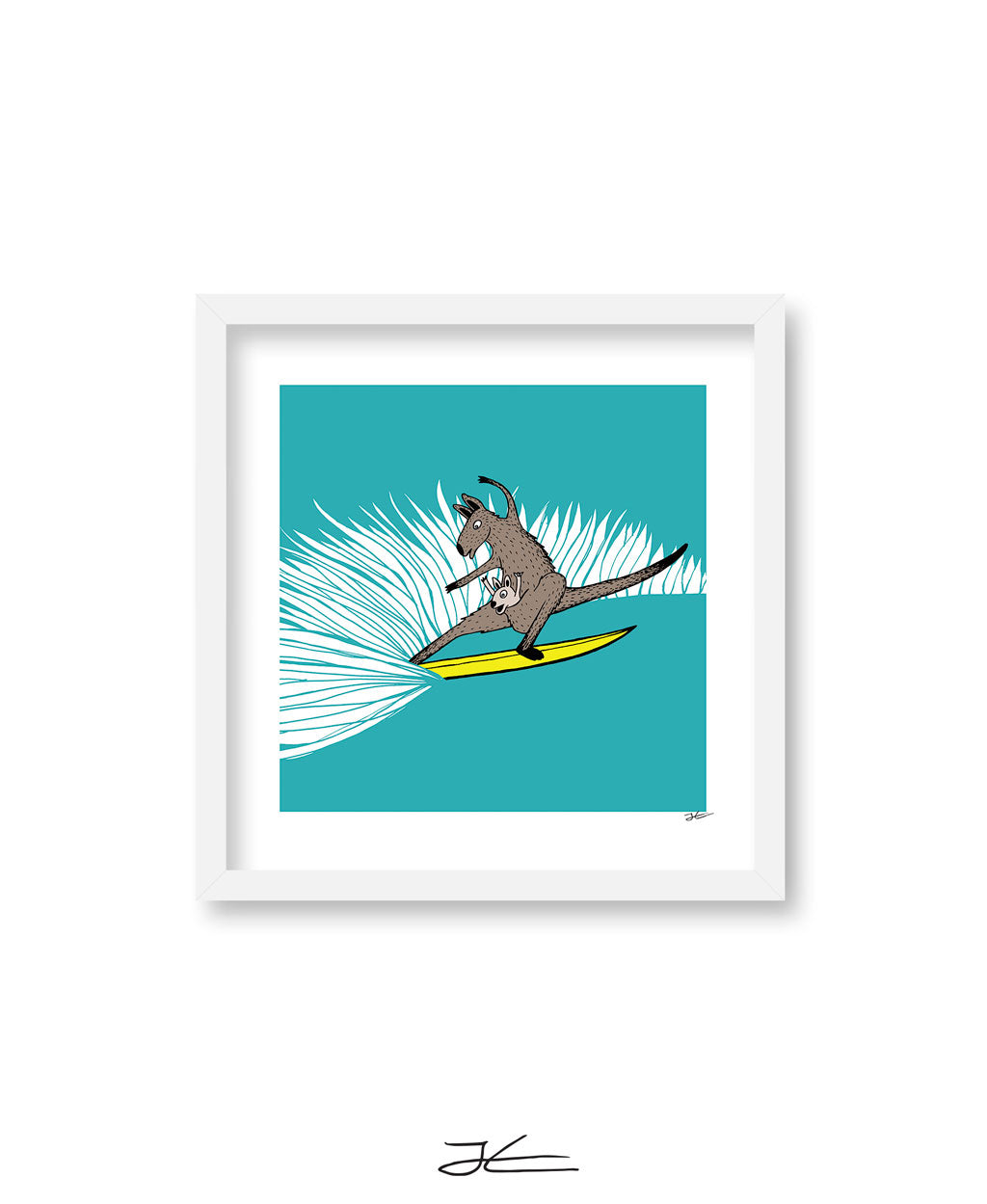 Surfing Kangaroo - Print/ Framed Print
