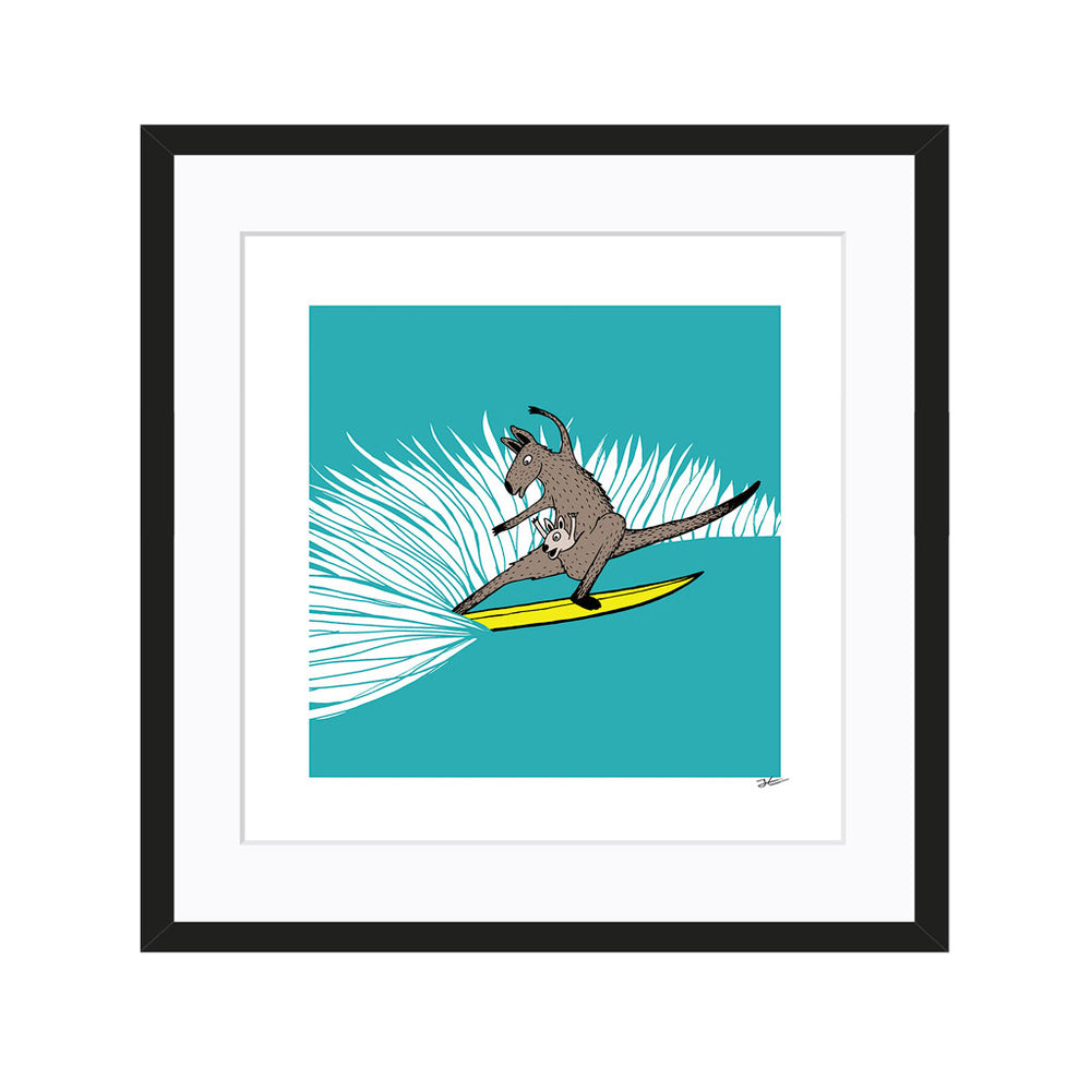 
                  
                    Surfing Kangaroo - Print/ Framed Print
                  
                