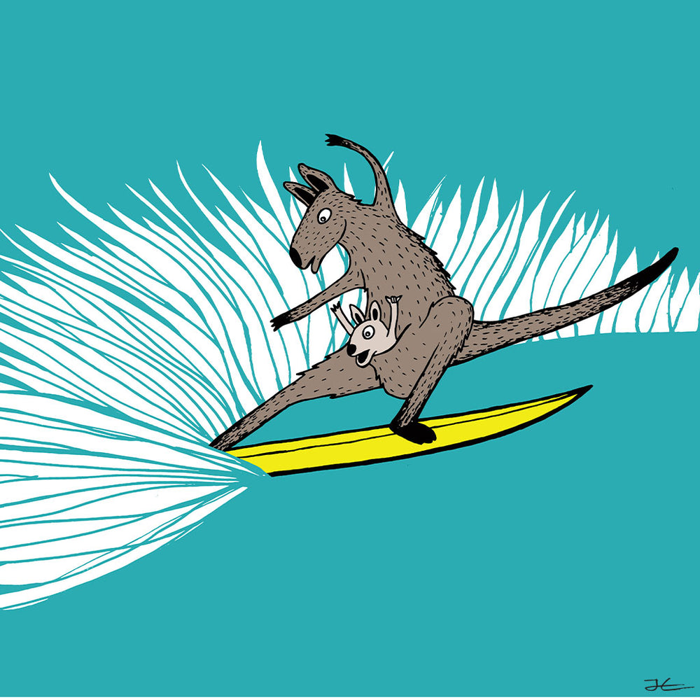 
                  
                    Surfing Kangaroo - Print/ Framed Print
                  
                