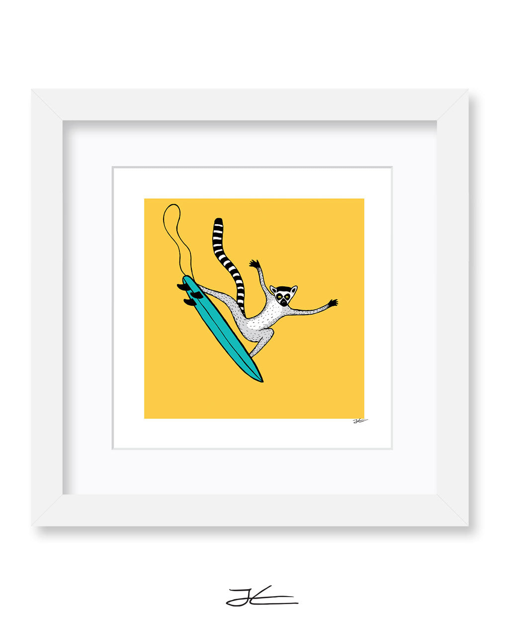 Surfing Lemur - Print/ Framed Print