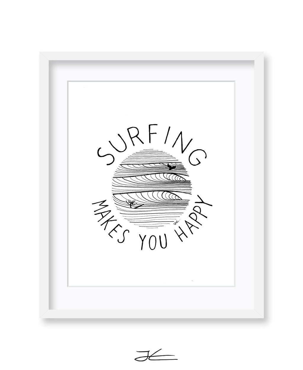 Surfing Makes You Happy - Print/ Framed Print