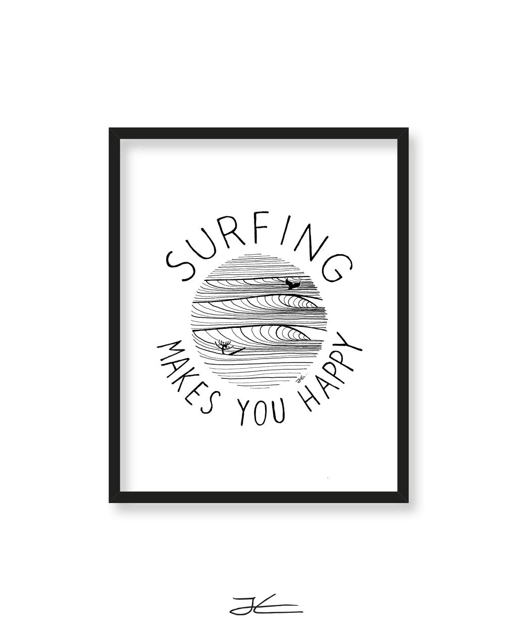 Surfing Makes You Happy - Print/ Framed Print