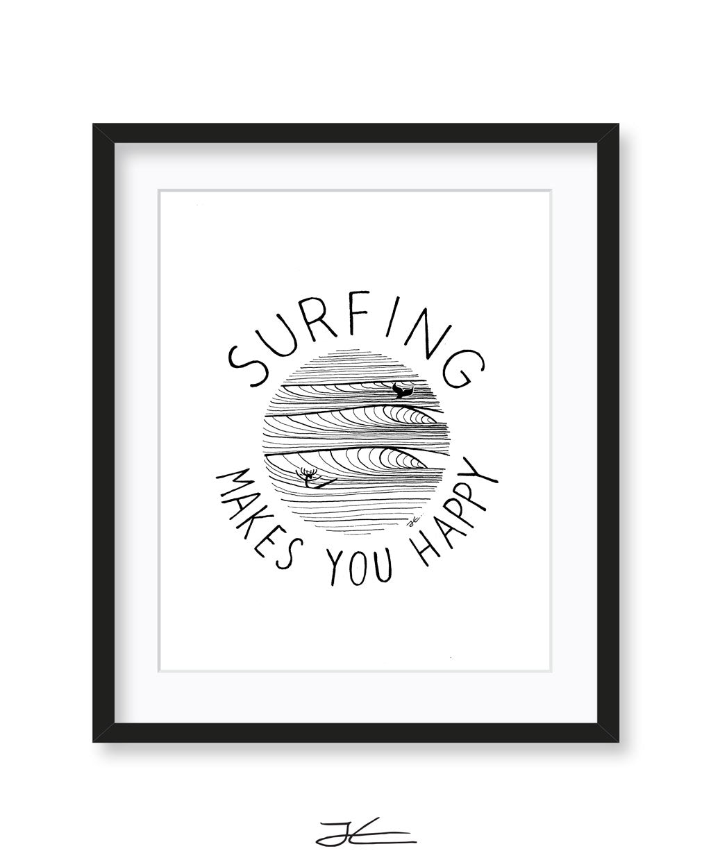 Surfing Makes You Happy - Print/ Framed Print