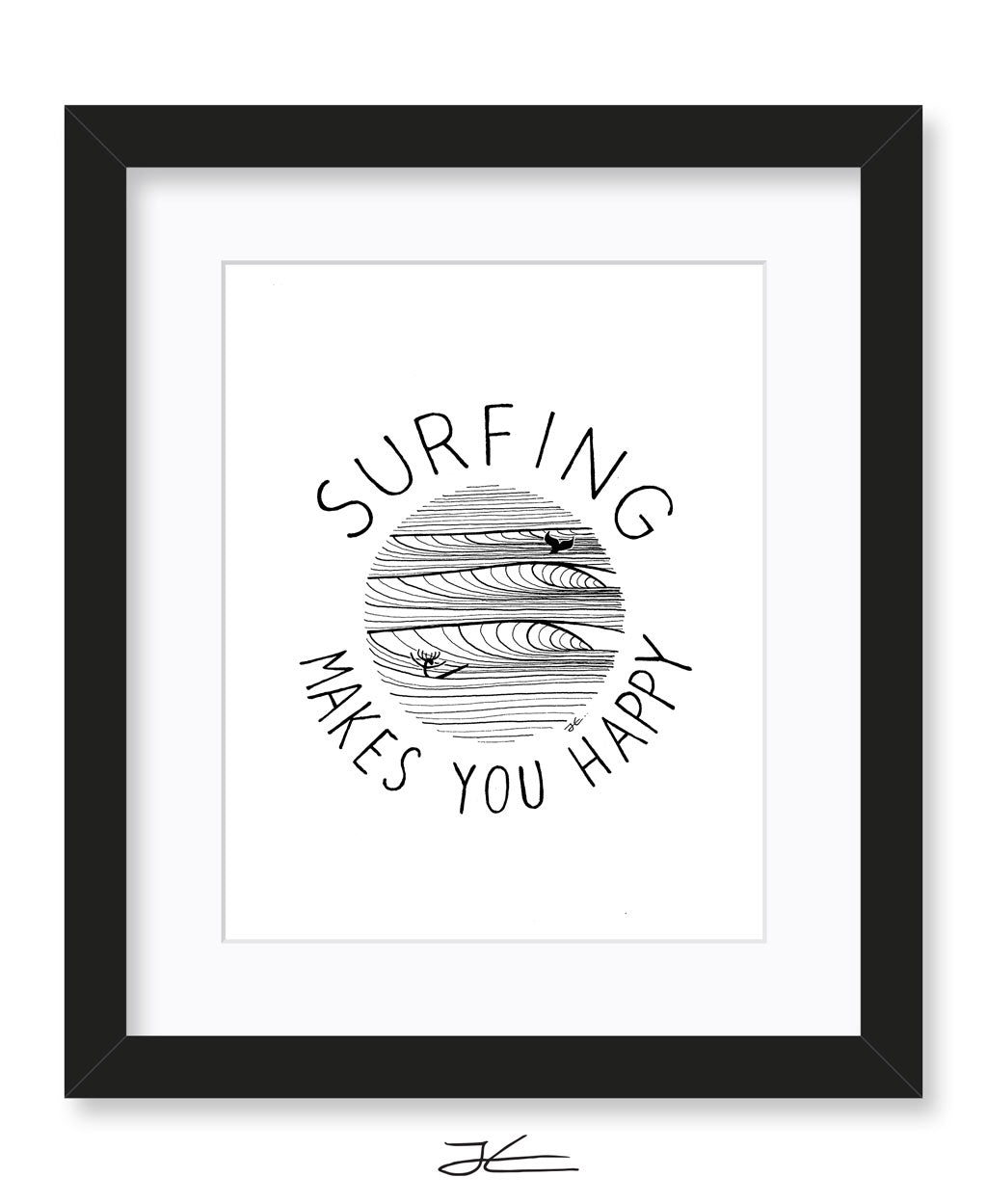 Surfing Makes You Happy - Print/ Framed Print